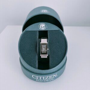 NWT Citizen Eco-Drive Silhouette Black Dial Bangle Watch (EG2450-53E)